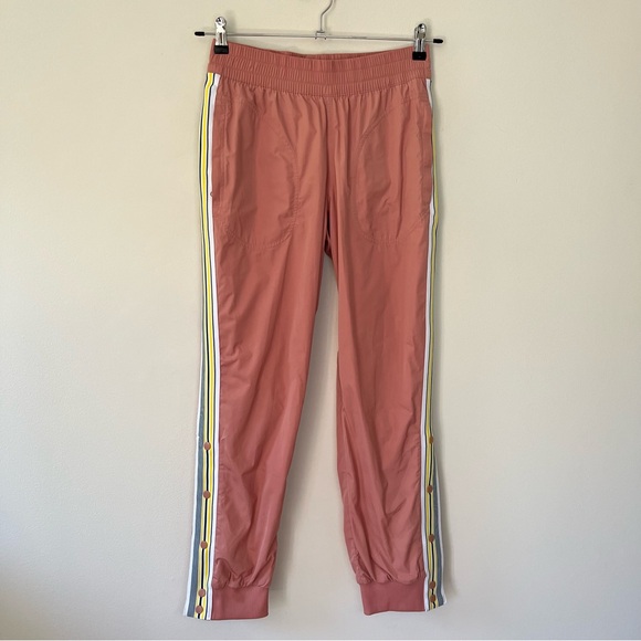 Adidas x Stella McCartney Train Track Side Snap Button Stripe Pants Pink - Picture 2 of 10